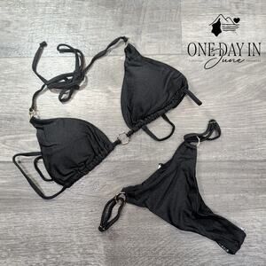 Miketai Adjustable Triangle Thong Bikini Swimsuit Size S